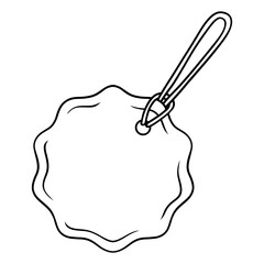 vector line art hand drawn illustration of a tag label