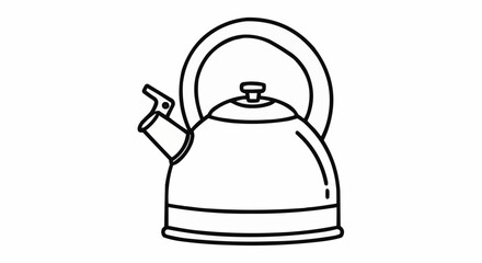 Elegant Kettle Illustration - A Classic Kitchen Essential.