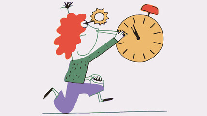 Whimsical clockmaker with a monocle crafting intricate timepieces surrounded by gears and tools perfect for creative backgrounds and steampunk themes