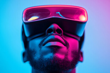 High-tech vr headset innovation, digital scanning interface, modern innovation, generative AI