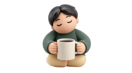 Person holding coffee cup emoj