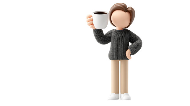 Person holding coffee cup emoj