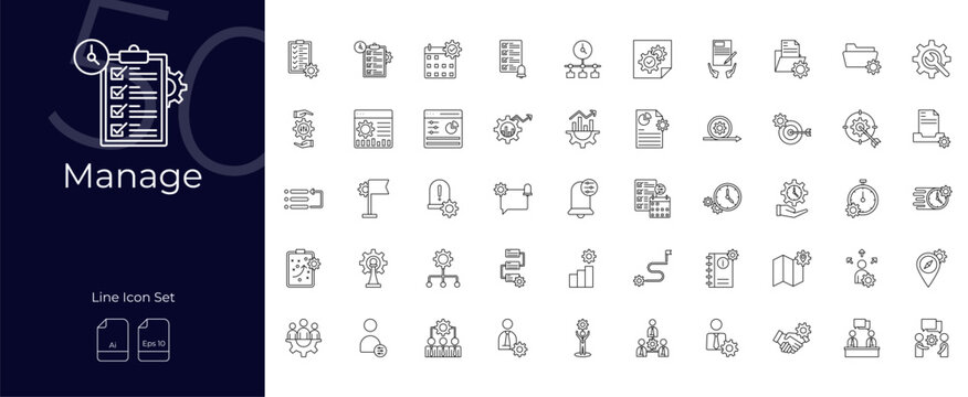Manage Line Editable Icons set