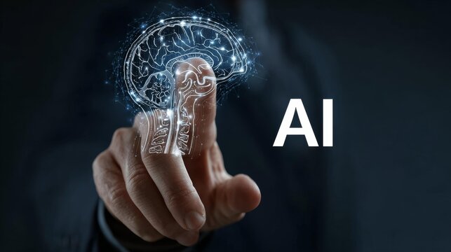 Artificial Intelligence Brain Interface Concept