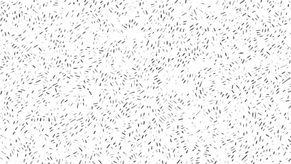 Seamless abstract vector pattern of short thick dashed black strokes chaotic dynamic texture background on transparent backdrop for digital art motion design energetic movement style.