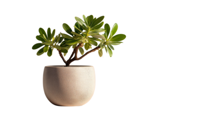 Small green house plant in ceramic pot