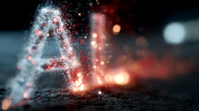 Abstract Particle Explosion Effect On Dark