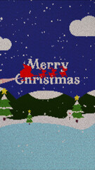 Vertical Christmas Knit Snowy Mountains Logo Reveal &ndash; Festive Holiday Greeting Animation