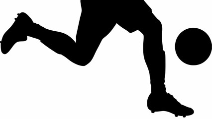 Dynamic football action: silhouette of player kicking ball with power and precision, athletic skill and sportsmanship, ideal for team branding and game day promotions