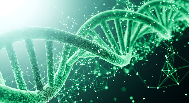 Double Helix DNA Molecule Model for Science Technology Background
