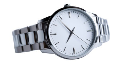 Modern wristwatch with clean dial