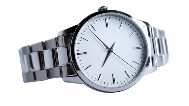 Modern wristwatch with clean dial