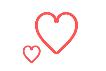 Romantic red outlined hearts decorative icon
