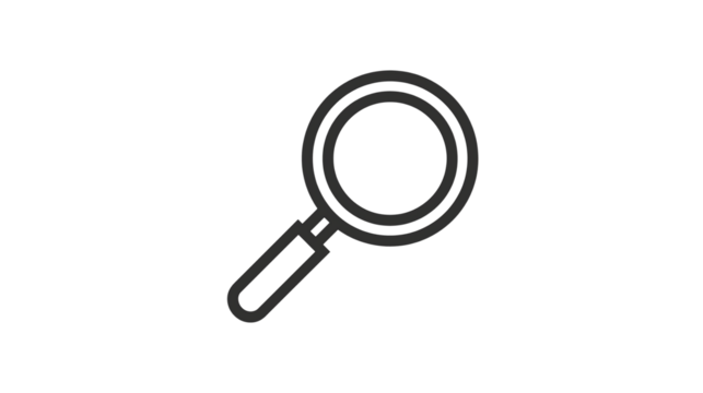 Search/magnifying glass icon, thin outline, modern interface look