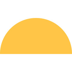 A Vibrant Yellow Semicircle Shape Isolated on a White Background Ideal for Graphic Design Elements and Abstract Concepts