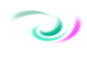 Green and magenta spiral with blended, airy lines, floating on a transparent background. Smooth color transitions, flowing dynamic appearance, spacious banner-like layout with copy space.

