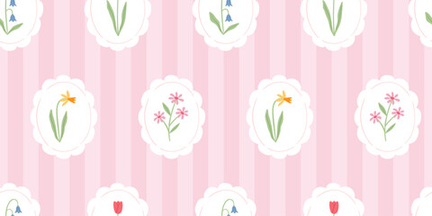 Spring floral vintage coquette cottage pattern