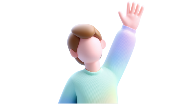 Person with raised hand emoji - Powered by Adobe
