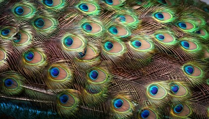 Obraz premium Full Frame Of Colorful And Shiny Peacock Feather