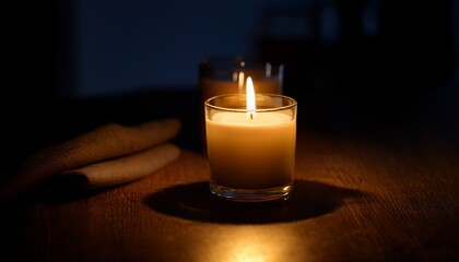 Warm Flickering Candlelight Illuminates A Dark Room Casting Soft Shadows And Creating A Cozy Ambiance Perfect For Relaxation Romance Or Meditation Themes Still Life Shadow