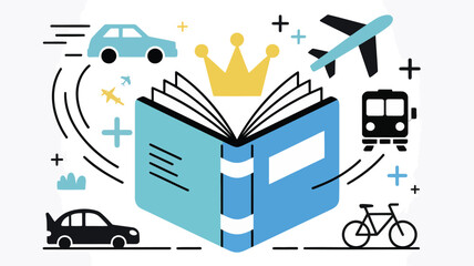 Elegant open royal blue book with a detailed gold crow emblem perfect for luxury branding and design projects