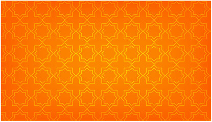 Abstract Orange Geometric Pattern - Modern seamless background with an intricate geometric pattern in vibrant orange tones. Vibrant Orange Islamic Geometric Seamless Pattern