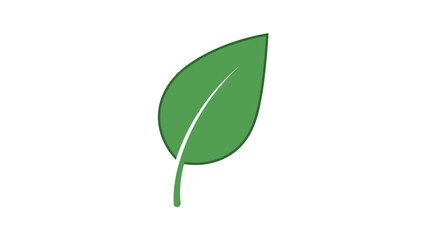 A simple green leaf icon with a stem