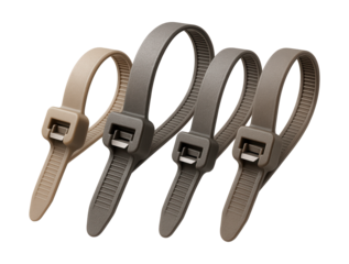 Self-cutting cable ties with blades for fast, efficient cable management in home theaters.