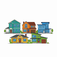 Collection of Diverse Modern Architectural Residential Home Designs Featuring Different Styles Colors And Sizes