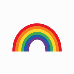 A vibrant and colorful rainbow arc gracefully appearing in the sky after the rain