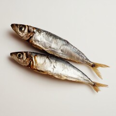 Fototapeta premium Two Fresh Mackerel Fish on Clean White Background