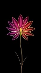 Minimalist line art flower, elegant and clean design,  simple,  botanical