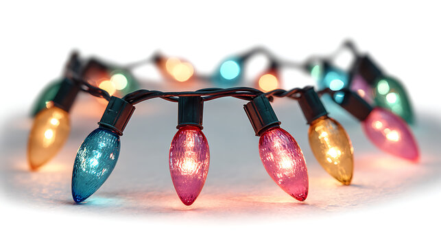 burning light bulbs on white background