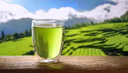 Japanese Green Tea In A Glass