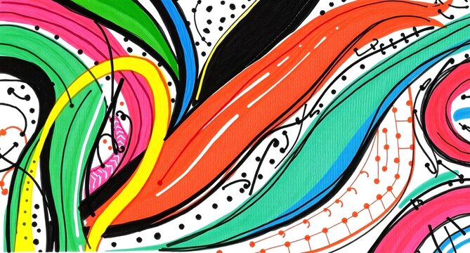 Vibrant Colorful Abstract Background with Swirling Lines