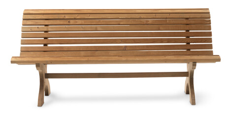 Wooden Bench Isolated on White Background