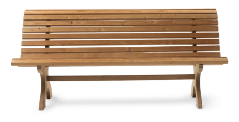 Wooden Bench Isolated on White Background