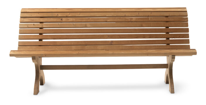 Wooden Bench Isolated on White Background