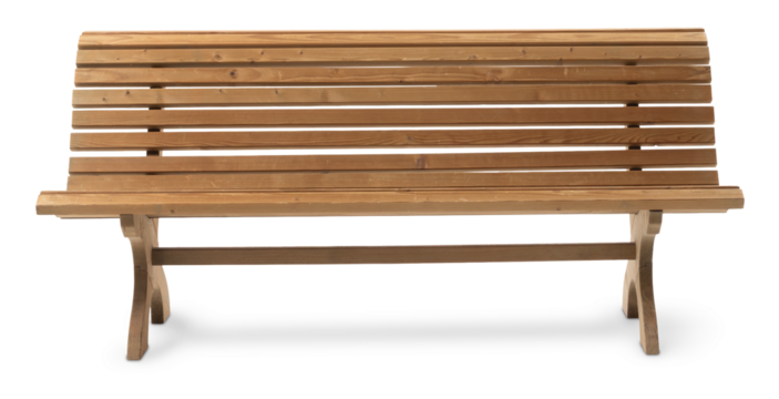 Wooden Bench Isolated on White Background