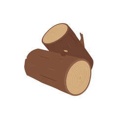 piece of log wood emoji symbol sign icon vector illustration isolated flat tree trunk