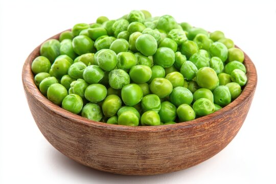 Bowl Overflowing with Fresh and Raw Peeled Green Peas: A Healthy Vegetable Delight