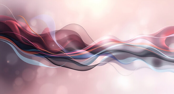 Modern abstract background with flowing gradient waves in soft pink, purple and blue hues, perfect for stylish website headers and contemporary designs