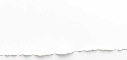 Fototapeta premium Close-up of torn white paper with frayed edges and irregular texture, empty, photography