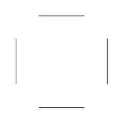 Black thin line square frame element..