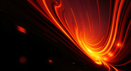 Dynamic background art with vibrant glowing red and orange light streaks, perfect for modern technology or energy concepts and abstract designs