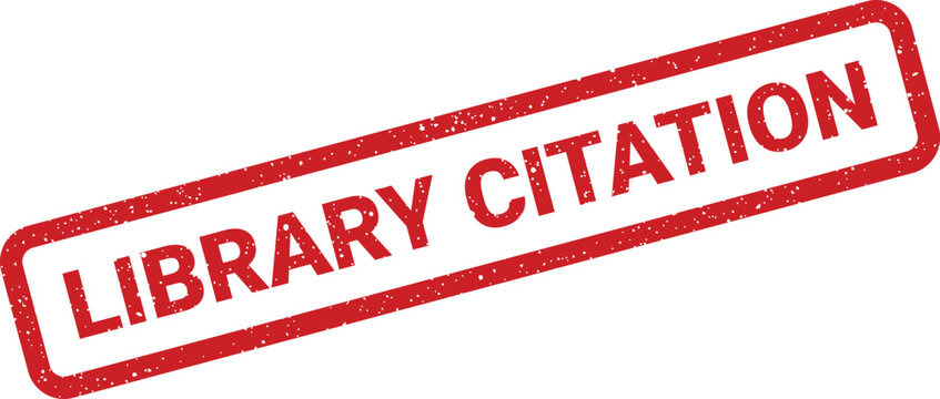 Distressed effect stamp featuring library citation text, ideal for academic writing and research related visuals