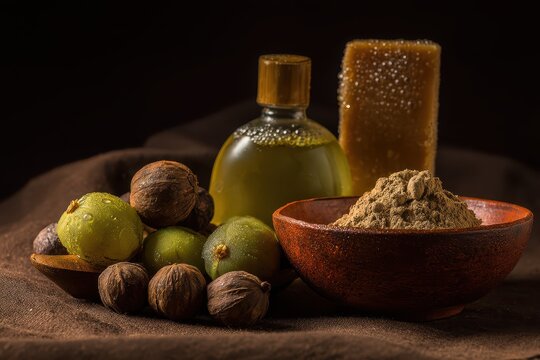 Ayurvedic Shikakai Spa Essentials: Reetha, Amla & Lime Shampoo with Herbal Ingredients