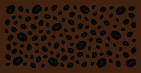 Coffee Bean Seamless Pattern Background.