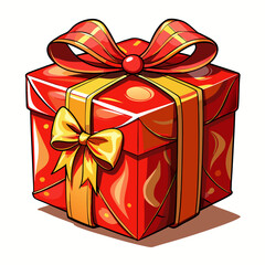 Gift,color Red , real print Style, white background
