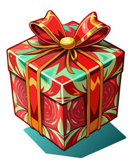 Gift,color Red , real print Style, white background